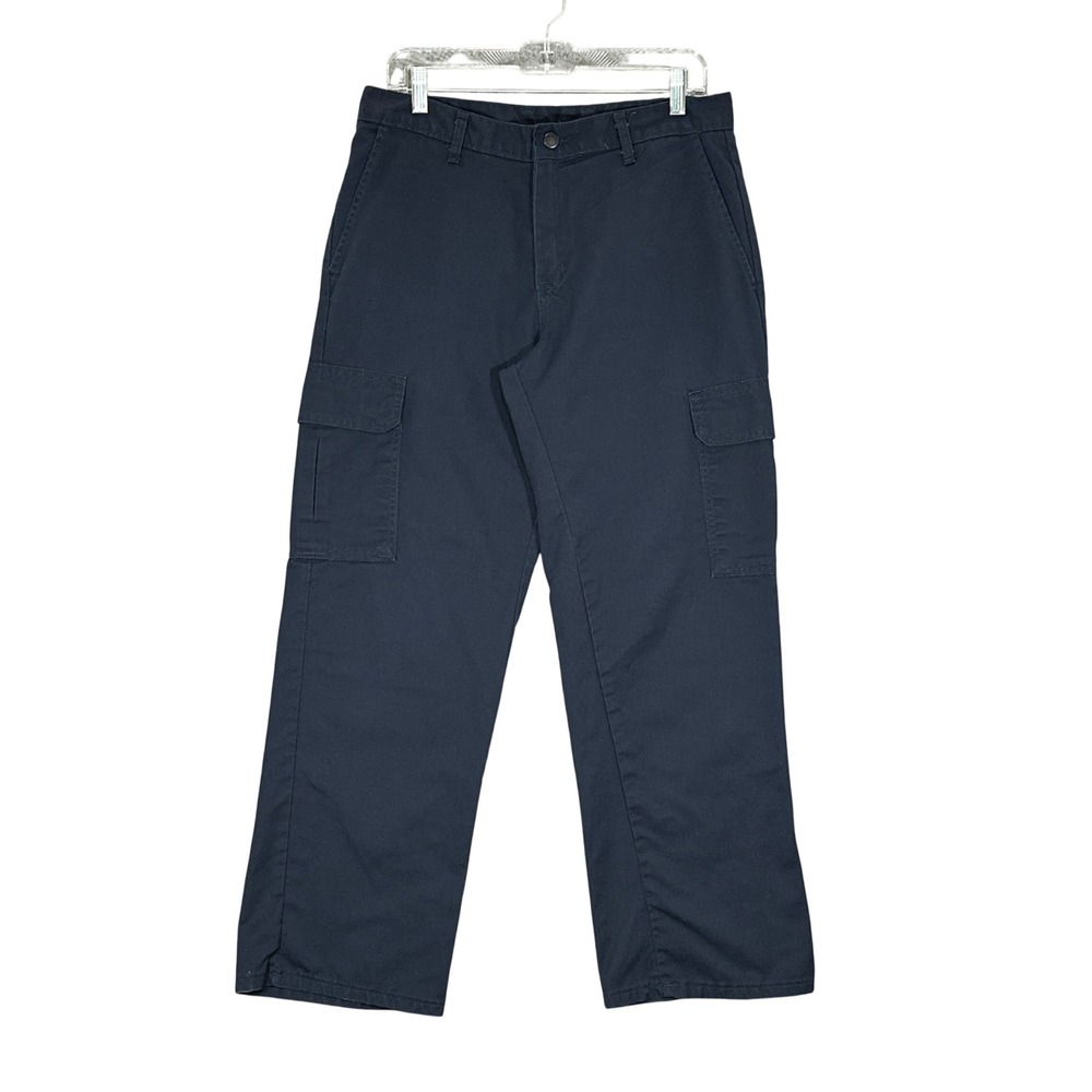 Genuine Dickies Cargo Pants Mens 32x30 Navy Blue Excellent Straight Leg Utility